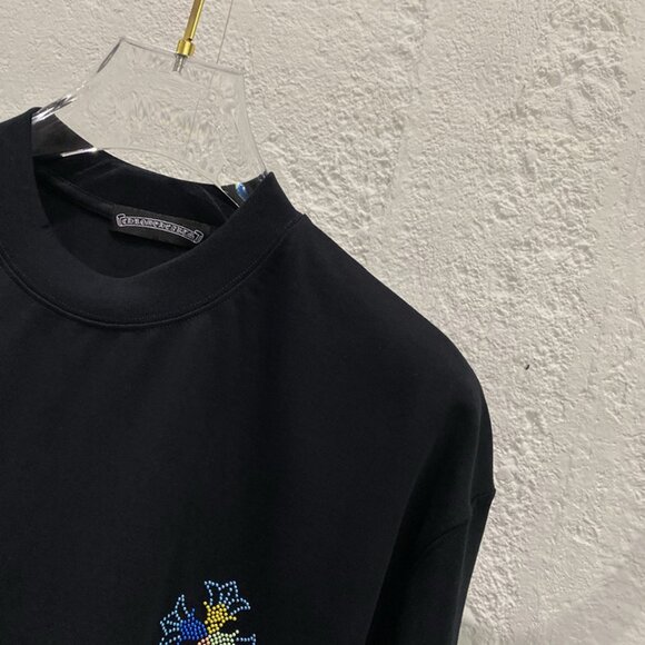 Chrome Hearts Rhinestone Black Long Sleeve T-Shirt - Picture 2 of 7